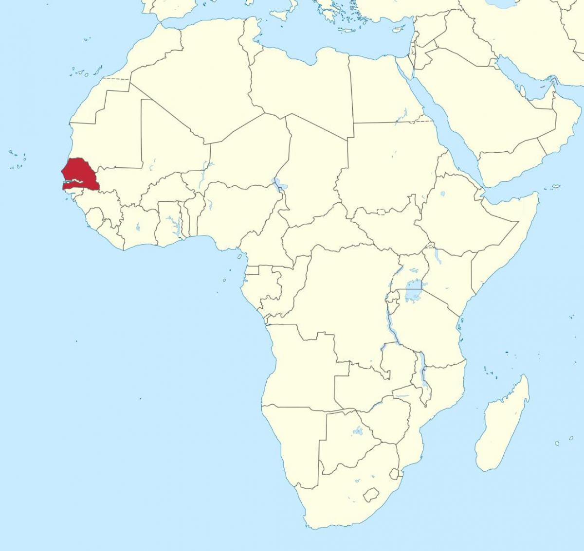 السنغال على خريطة أفريقيا