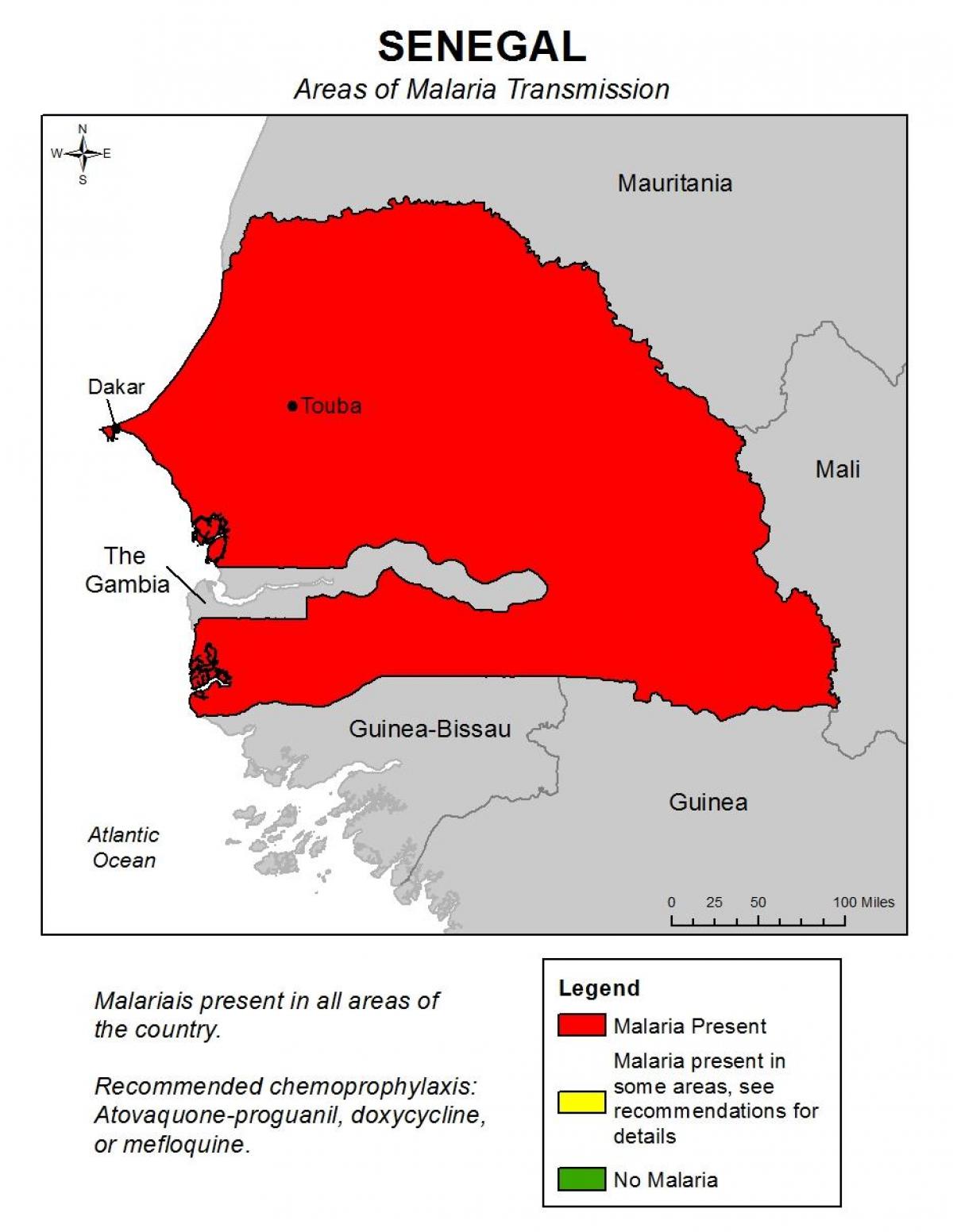 خريطة الملاريا في السنغال