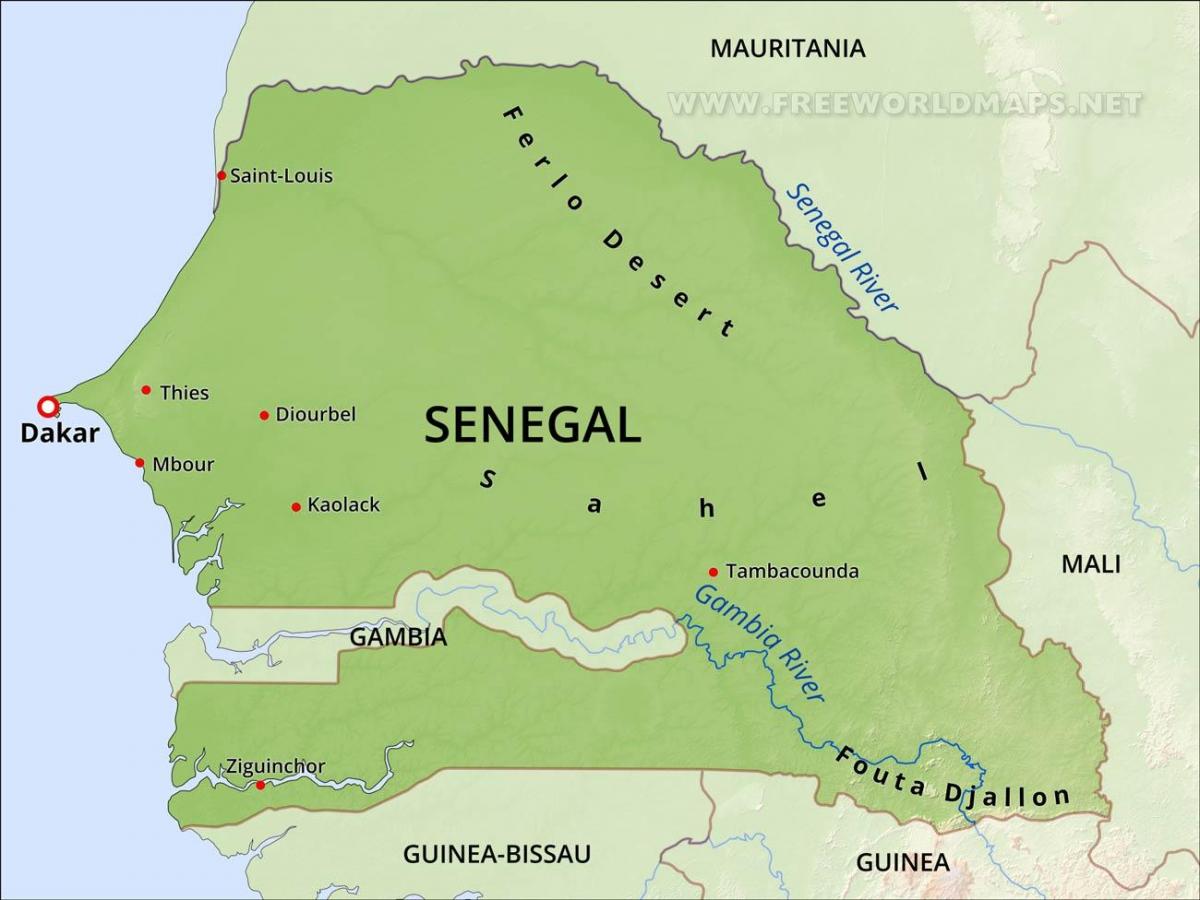 خريطة خريطة المادية السنغال