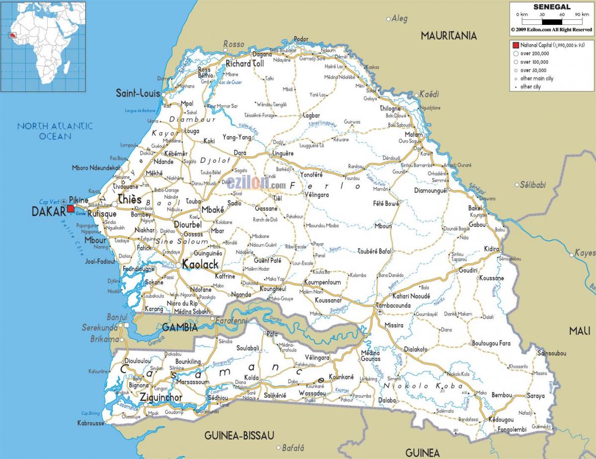 السنغال كازامانس خريطة