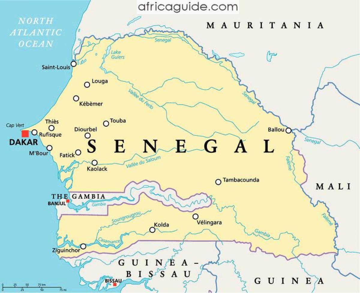 نهر السنغال أفريقيا خريطة
